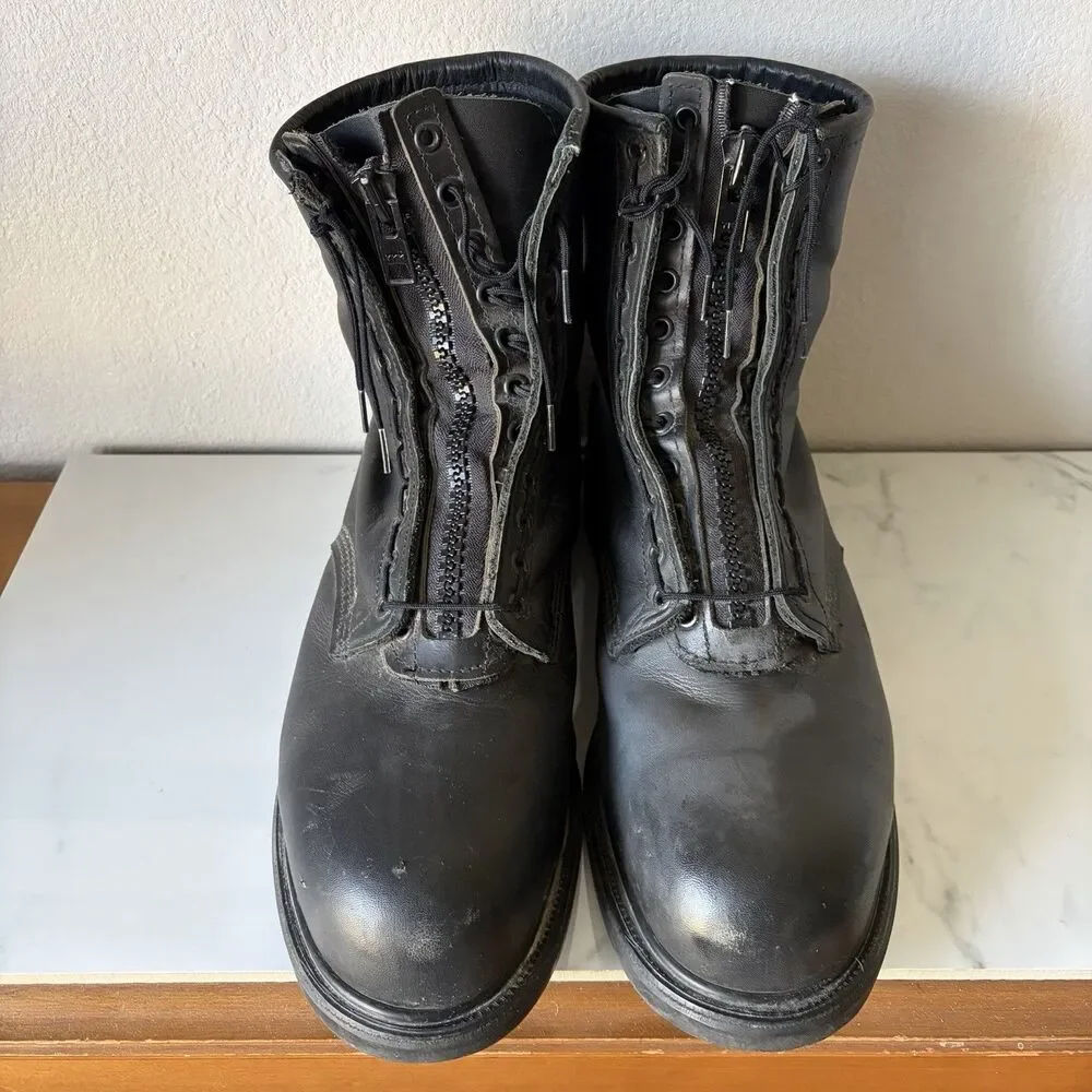 vintage Red Wing 4473 8-inch black leather firefighter work boots Size 13